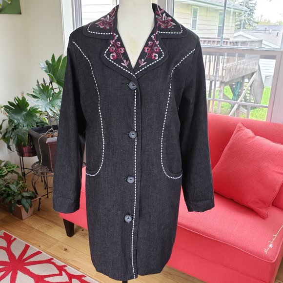 Susan Graver Charcoal Grey Jacket Size Small - Picture 13 of 14